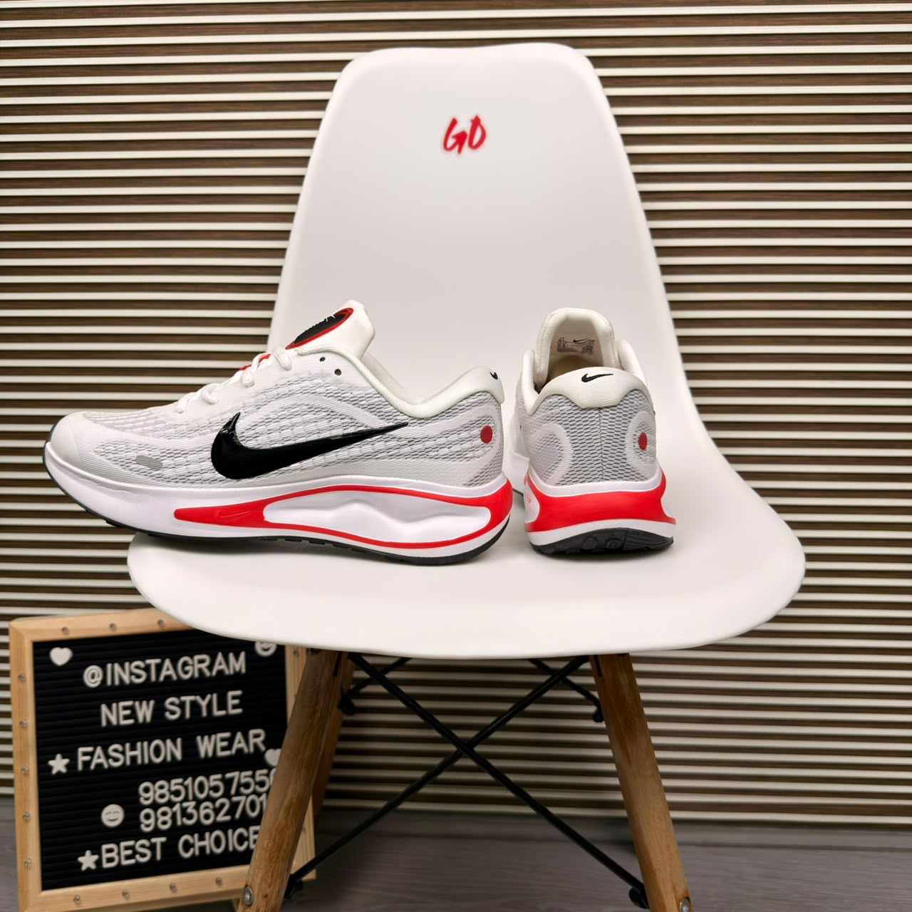 Red & Grey Everyday Casual Comfortable Cushioned Sneaker - Image 2