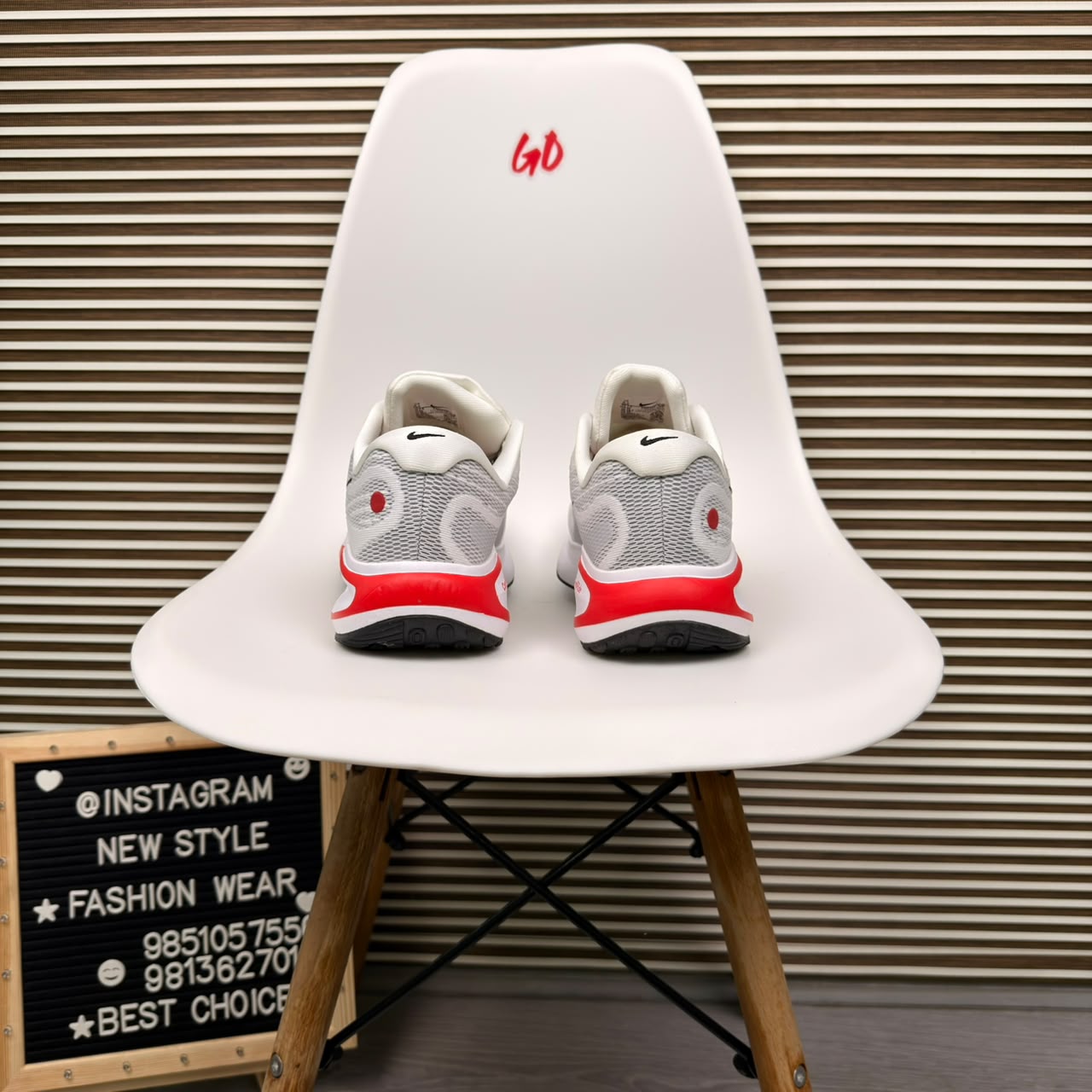 Red & Grey Everyday Casual Comfortable Cushioned Sneaker - Image 4