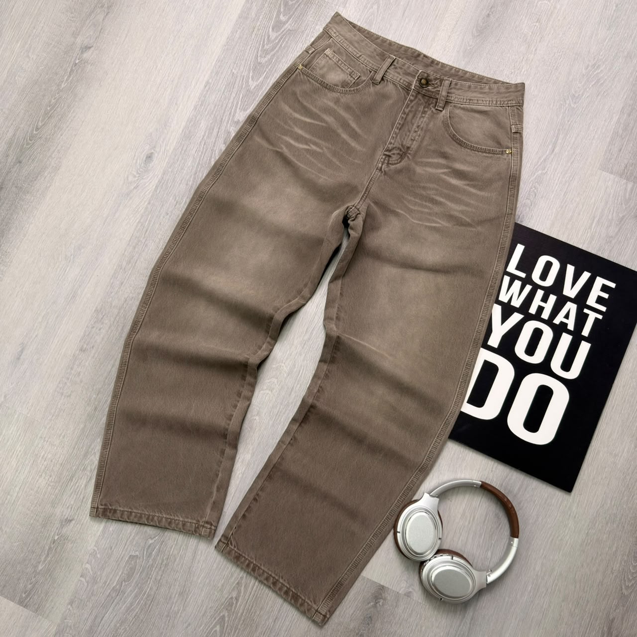 Premium Straight-Leg Everyday Vintage Faded Beige Pant