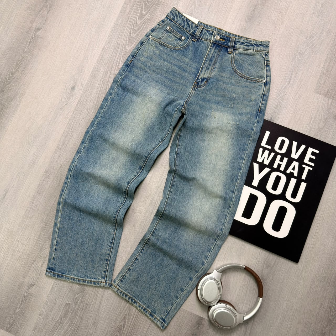 Premium Straight-Leg Everyday Vintage Blue Pant