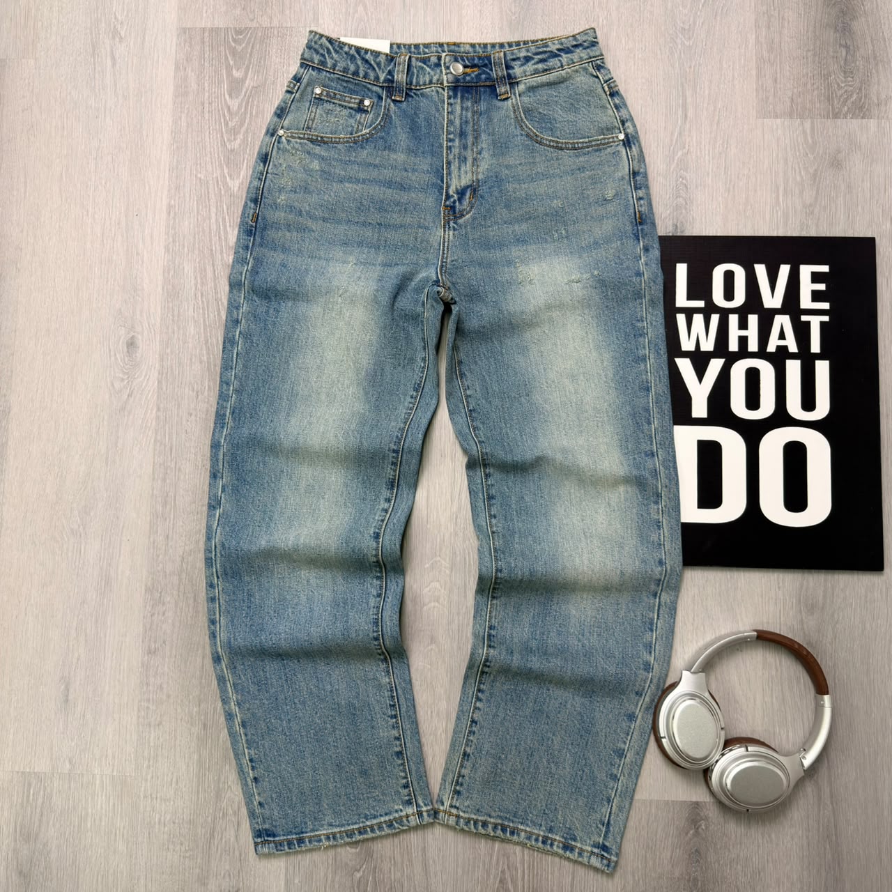 Premium Straight-Leg Everyday Vintage Blue Pant - Image 2