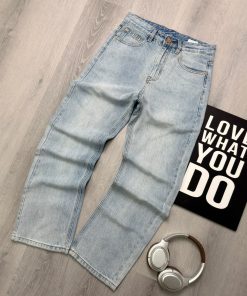 Premium Straight-Leg Everyday Vintatge Light Blue Pant
