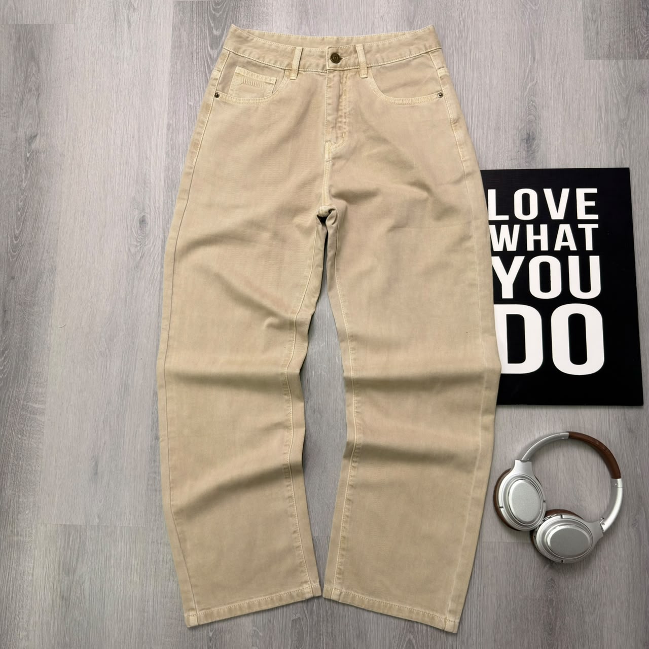 Premium Straight-Leg Everyday Beige Pant - Image 2