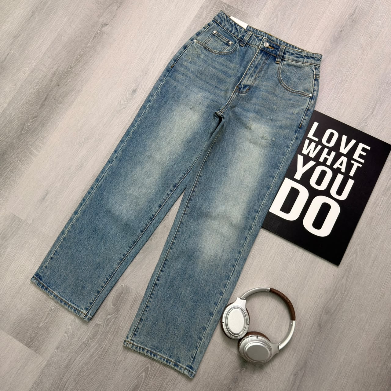 Premium Straight-Leg Everyday Vintage Blue Pant - Image 3