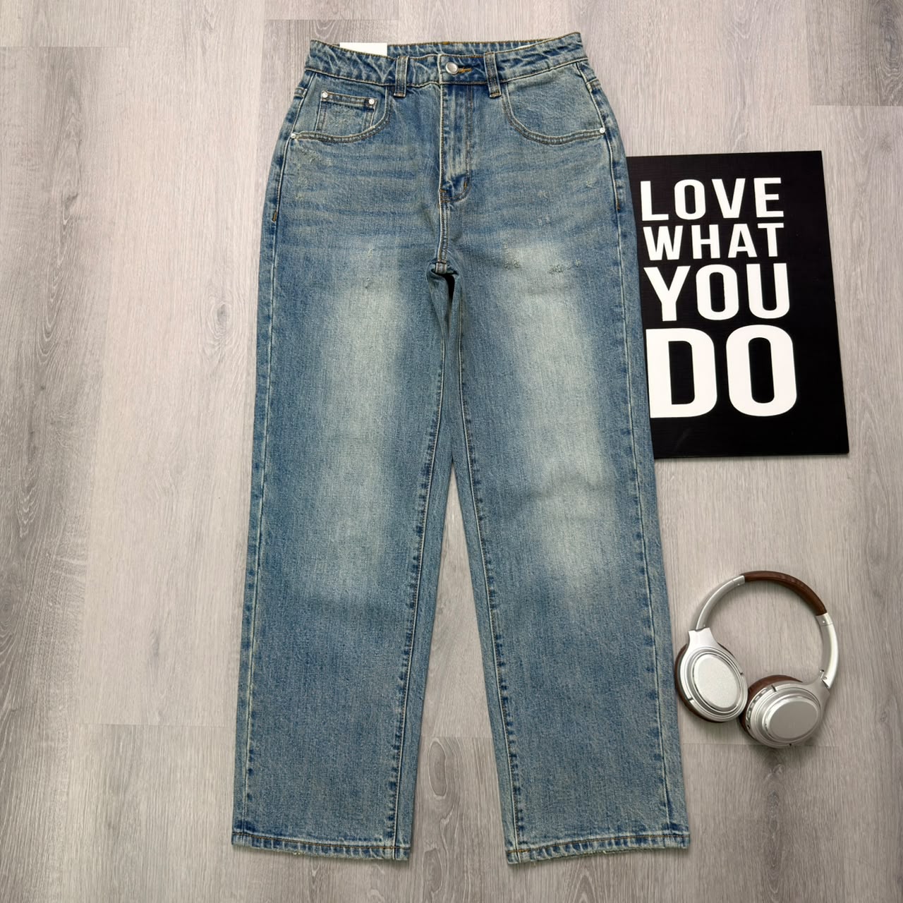 Premium Straight-Leg Everyday Vintage Blue Pant - Image 4