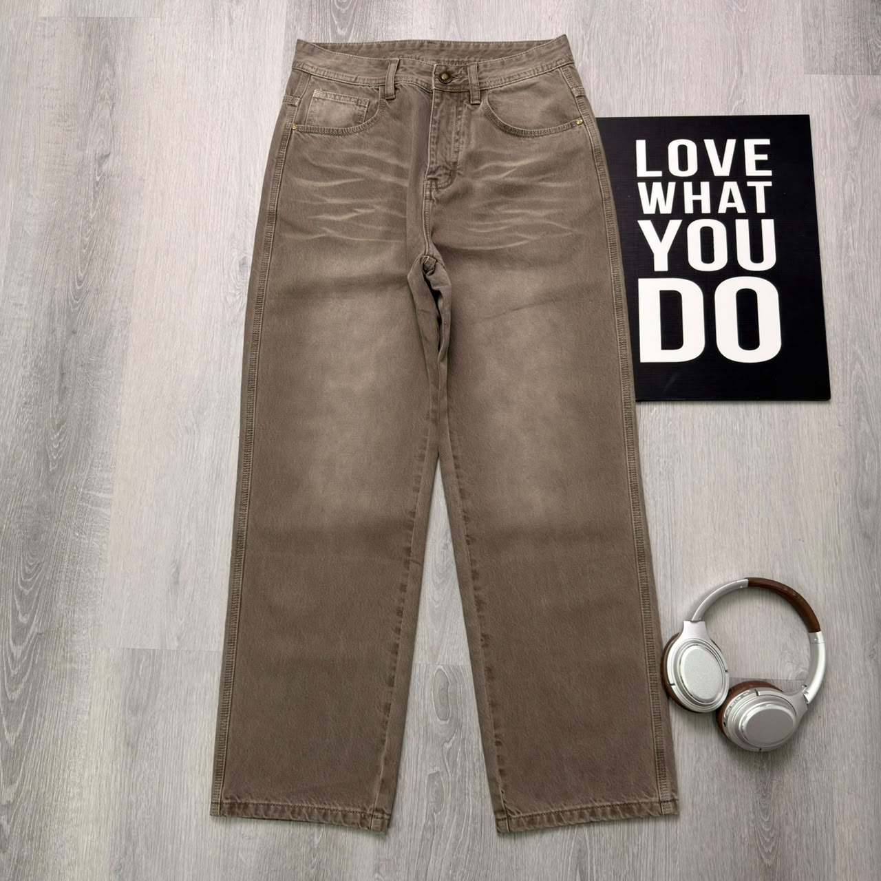 Premium Straight-Leg Everyday Vintage Faded Beige Pant - Image 4