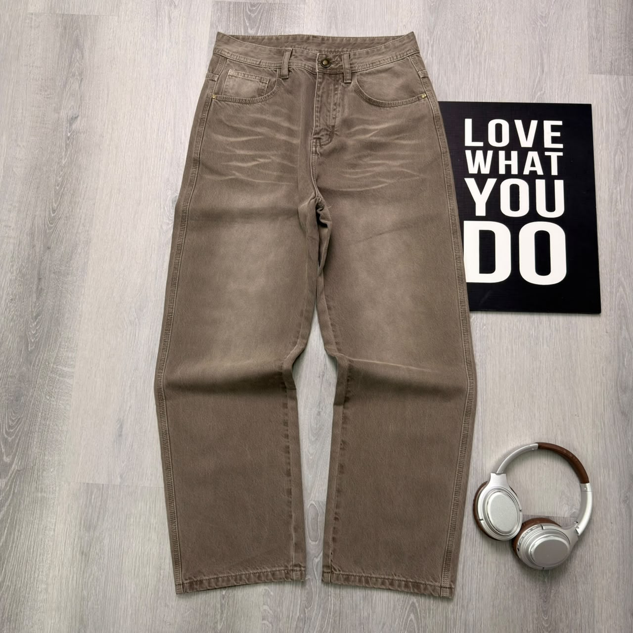 Premium Straight-Leg Everyday Vintage Faded Beige Pant - Image 6