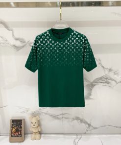 Luxury Monogram Gradient Graphic Green T-Shirt