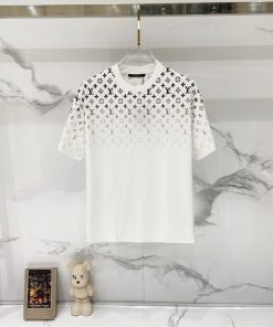 Luxury Monogram Gradient Graphic White T-Shirt