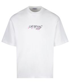 White Floral Graphic Oversized T-Shirt