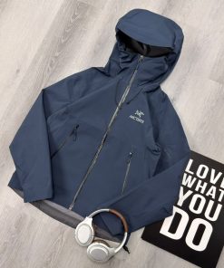 Premium Technical Hooded Outdoor Navy Blue Jacket