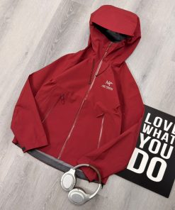 Premium Technical Hooded Outdoor Red Jacket
