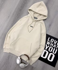 Premium Oversized Fleece Pullover Cream Hoodie
