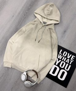 Premium Oversized Fleece Pullover Cream Hoodie