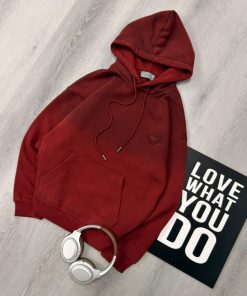 Premium Oversized Fleece Pullover Maroon Hoodie