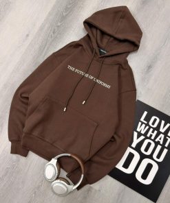 Premium Oversized Fleece Pullover Brown Hoodie