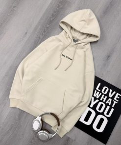 Premium Oversized Fleece Pullover Cream Hoodie