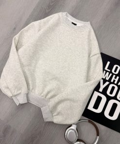 Premium Plain Crewneck Off-White Sweatshirt