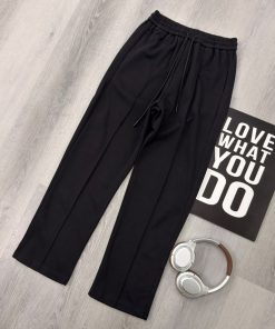 Premium Straight-Leg Casual Black Sweatpant