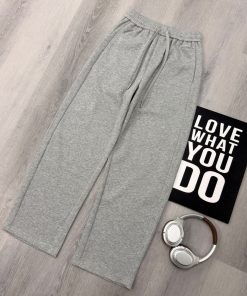 Premium Relaxed Straight-Leg Drawstring Grey Sweatpant
