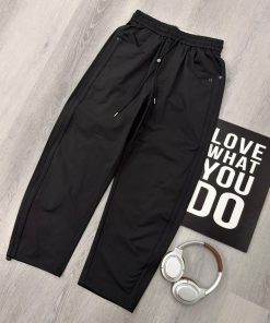 Premium Utility Tapered-Leg Technical Casual Black Pant