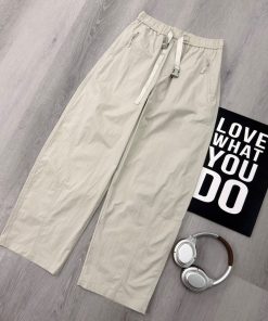 Premium Utility Strap Relaxed-Fit Casual Cargo Light-Grey Pant