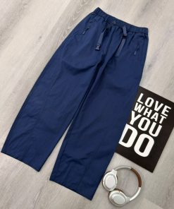 Premium Utility Strap Relaxed-Fit Casual Cargo Blue Pant