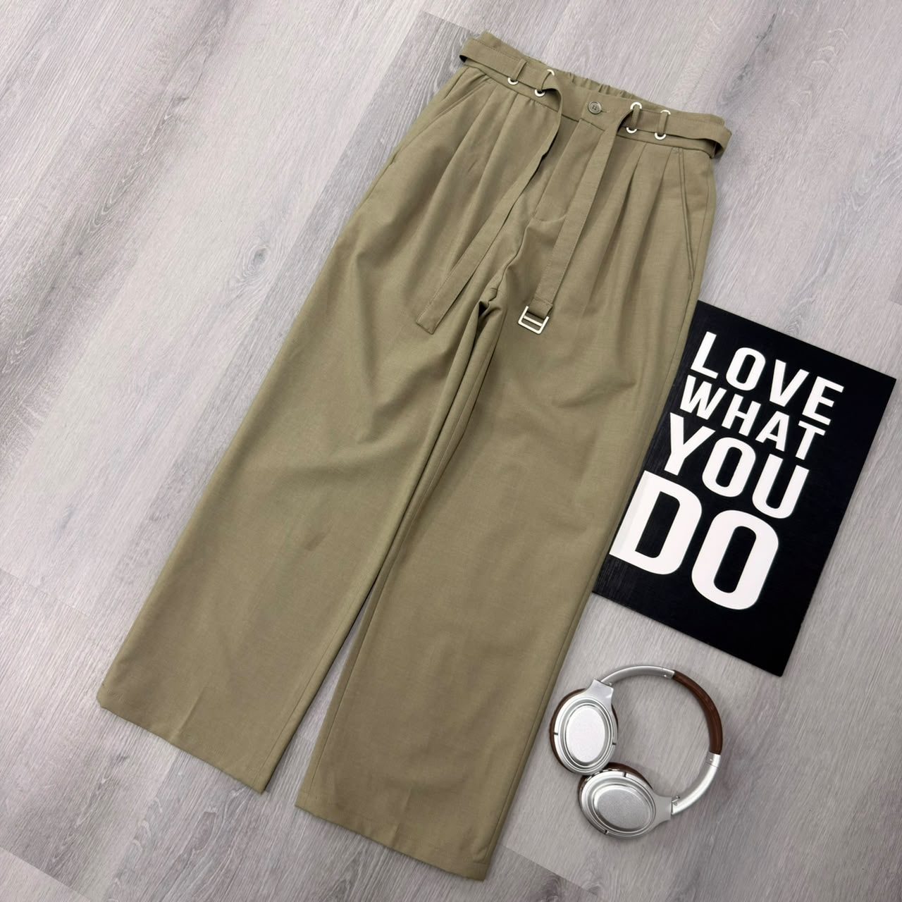 Urban Utility Belted Beige Trouser Pant