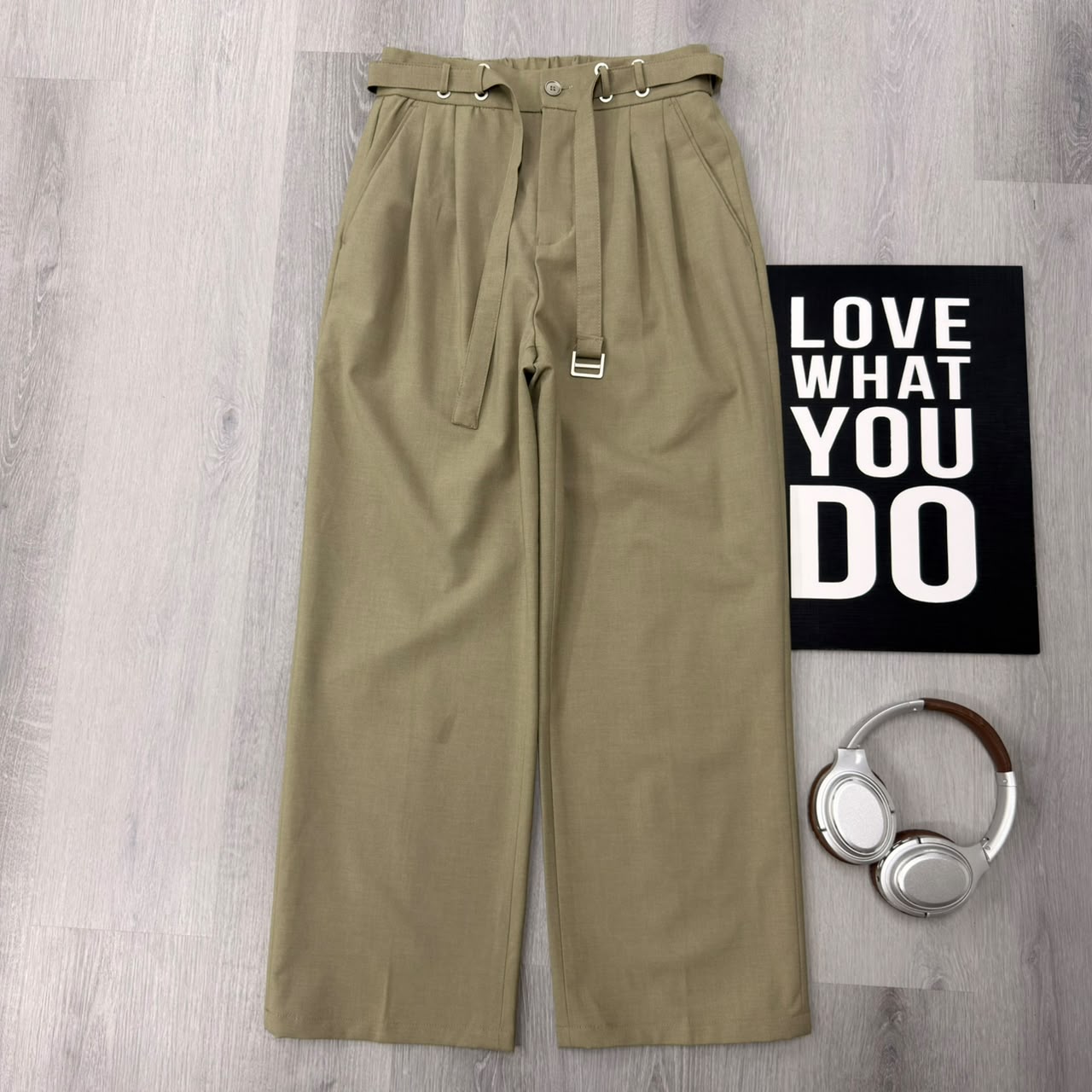 Urban Utility Belted Beige Trouser Pant - Image 2