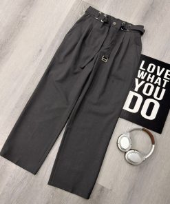 Urban Utility Belted Dark Grey Trouser Pant
