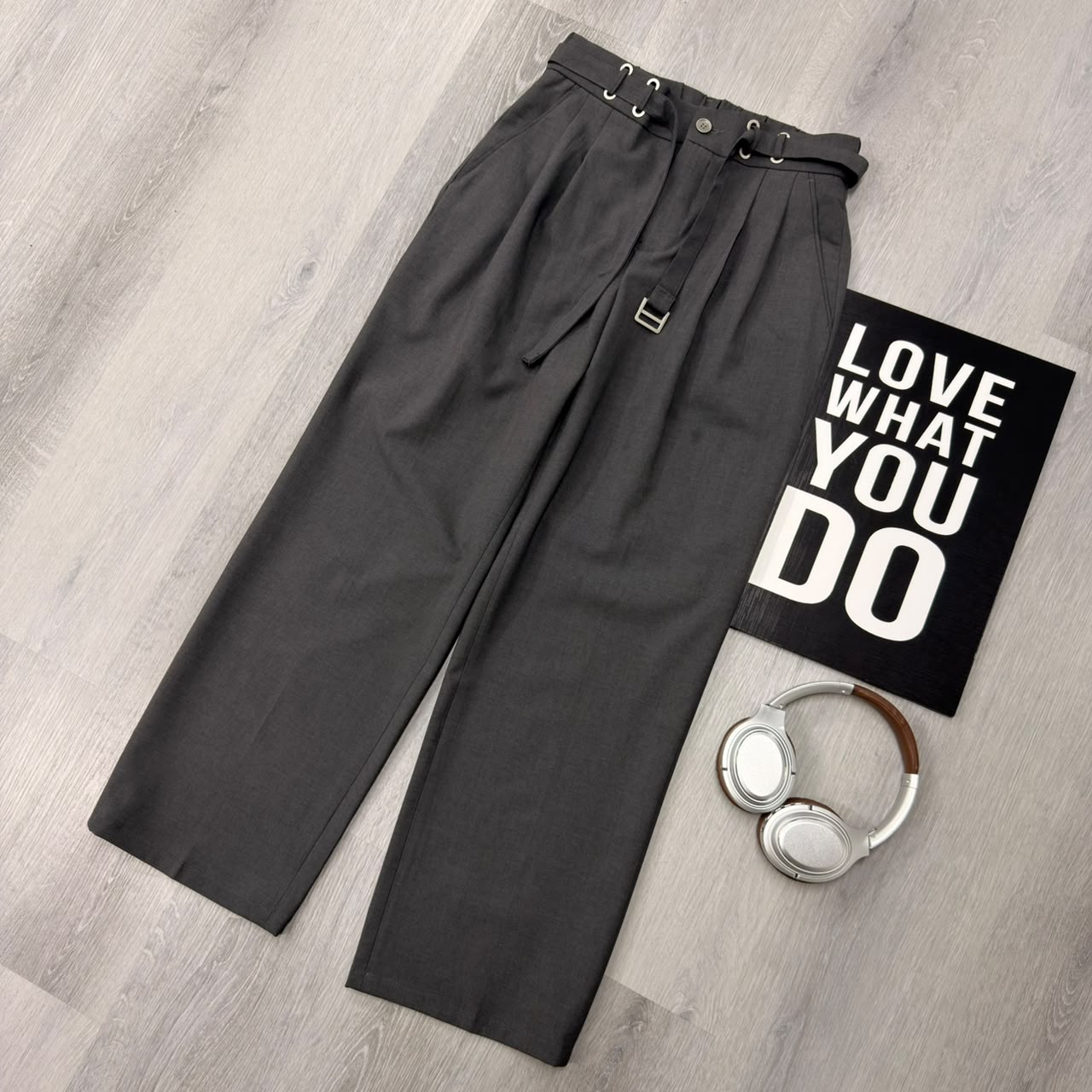 Urban Utility Belted Dark Grey Trouser Pant