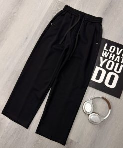 Obsidian Flow Relaxed Black Trouser Pant