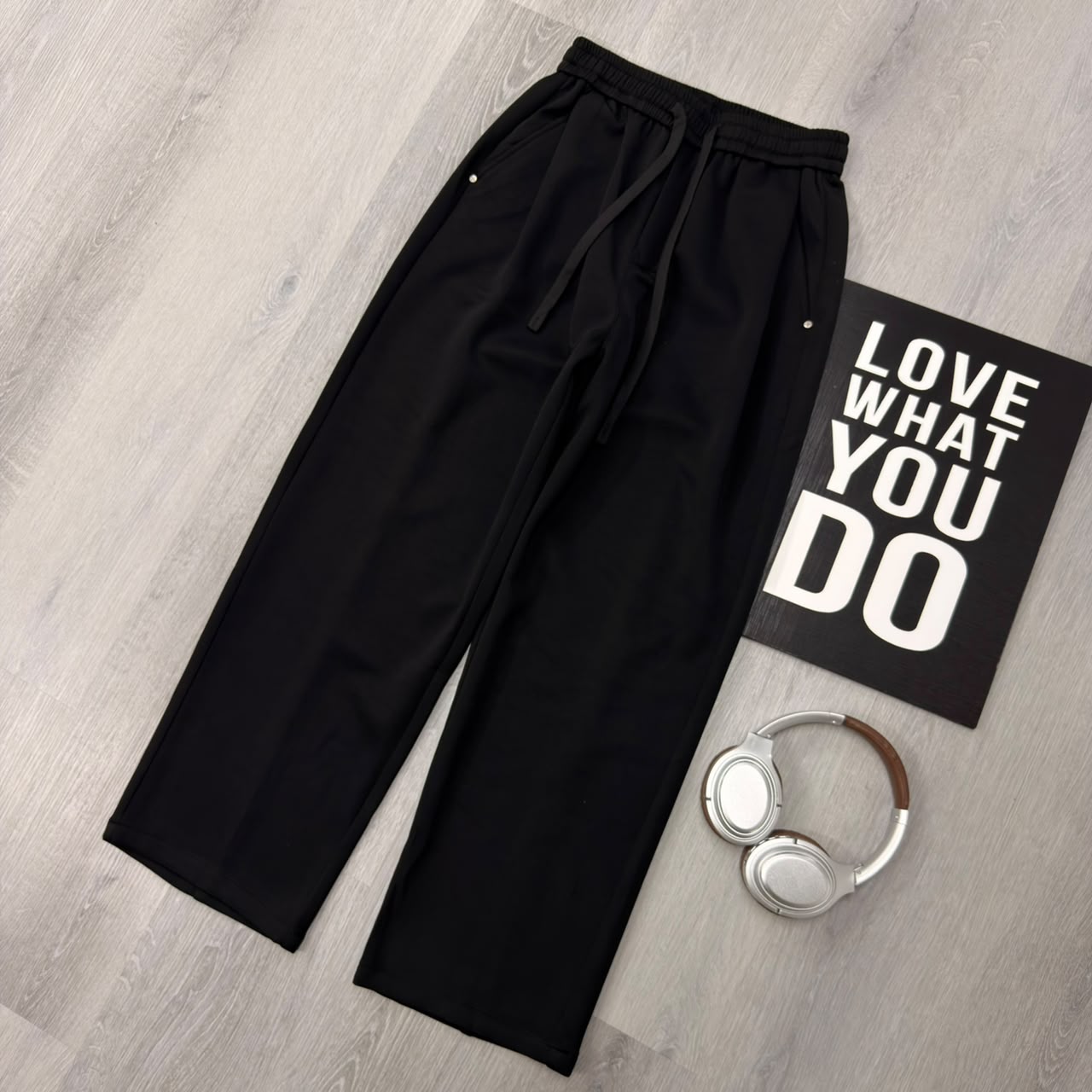 Obsidian Flow Relaxed Black Trouser Pant