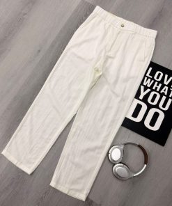 Premium Off-White Straight-Fit Trouser Pant
