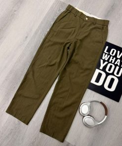 Premium Olive Straight-Fit Trouser Pant