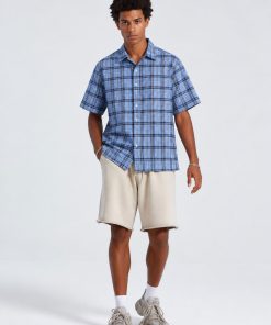 Blue Classic Plaid Half Shirt