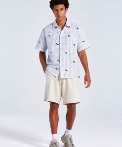 Bluehound Check Embroidered Half Shirt