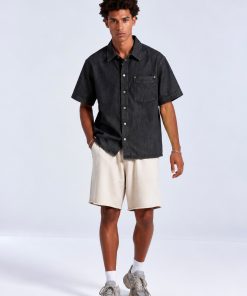 Charcoal Ridge Denim Half Shirt