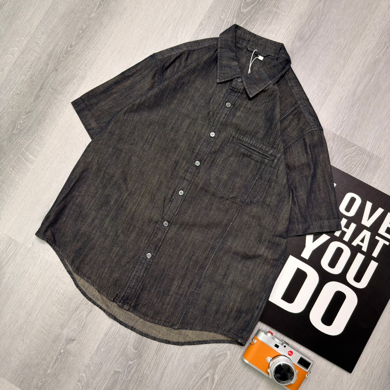 Charcoal Ridge Denim Half Shirt - Image 2