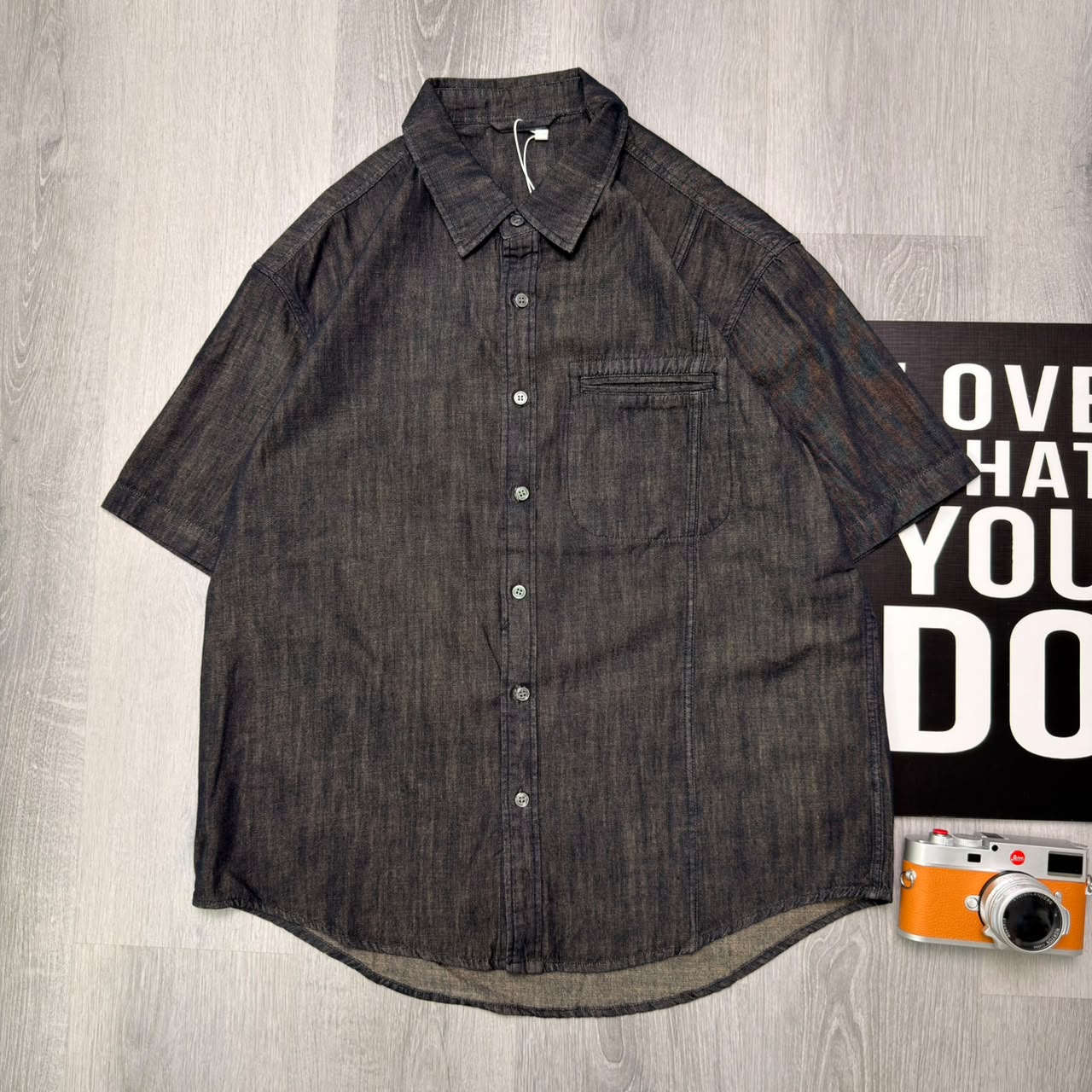 Charcoal Ridge Denim Half Shirt - Image 3