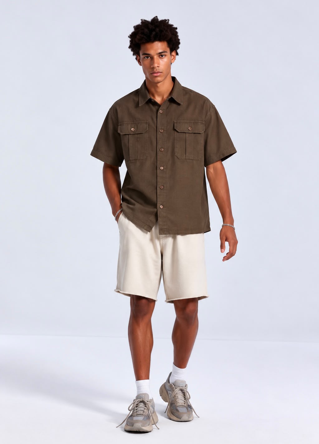 Earthbound Field Pocket Dark Olive Brown Half Shirt