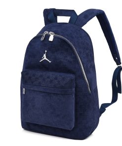 Navy Silver Monogram Classic Backpack