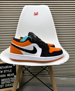 Orange Black Jordan Low Top Basketball Sneakers Casual Streetwear Lifestyle Shoes