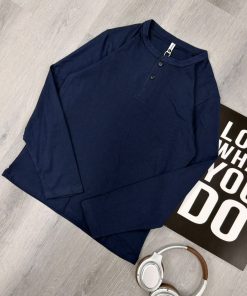 Essential Navy Long-Sleeve Henley