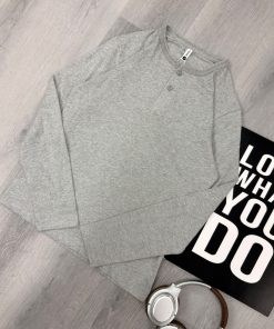 Essential Grey Long-Sleeve Henley