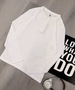 Essential White Long-Sleeve Henley
