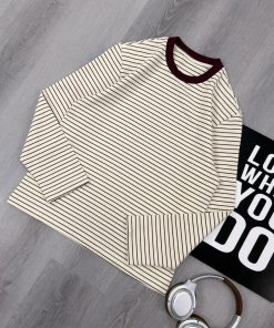 Ivory Fine Stripe Long-Sleeve T-Shirt