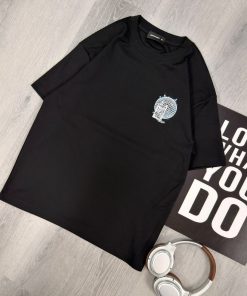 Silver Disc Graphic Classic Black T-Shirt