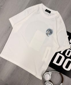 Silver Disc Graphic Classic White T-Shirt
