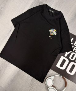 Multicolor Balloon Graphic Classic Black T-Shirt
